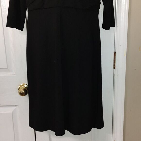 Talbots  black  3/4th sleeve dress  Sz LP - Picture 2 of 6